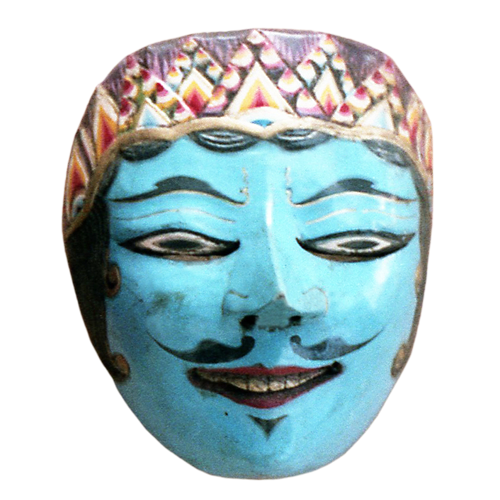 Cirebon red faced mask with Solo style tiara