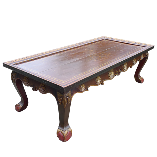 Carved and lacquered Palaembang coffee table