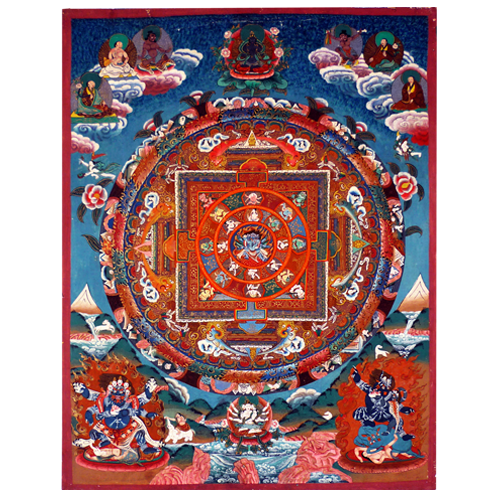 Buddhist tanks depicting the Mandala or Universe
