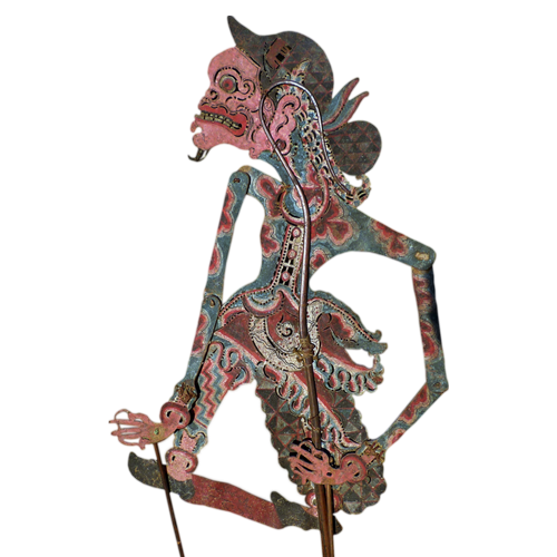 Javanese buffalo hide shadow puppet or Wayang Kulit - Character Unknown