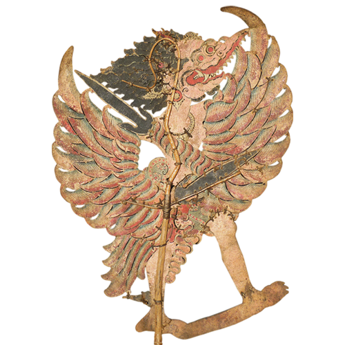 Javanese buffalo hide shadow puppet or Wayang Kulit - Garuda