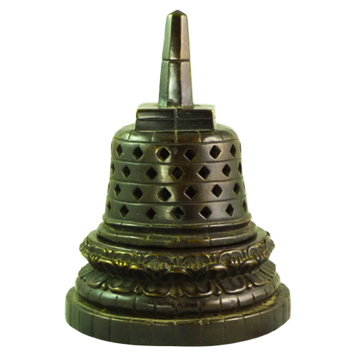 Three piece cast bronze stupa