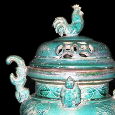 Fine Ming blue glaze incense tripod