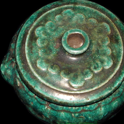 Song turquoise glaze jar with lid