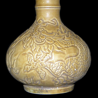 Brown Song vase with dragon incised on side