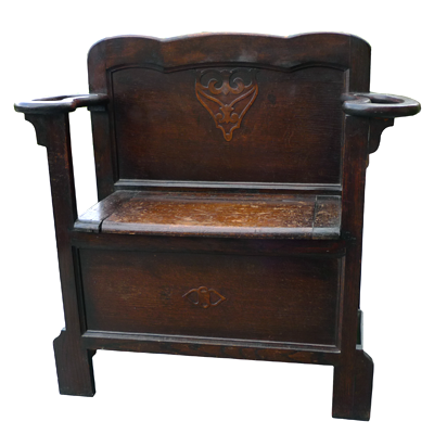 Oak hall seat and umbrella stand c, 1930