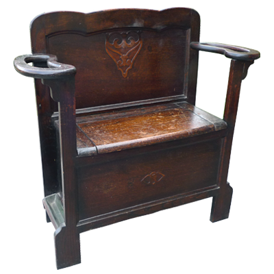 Oak hall seat and umbrella stand c, 1930