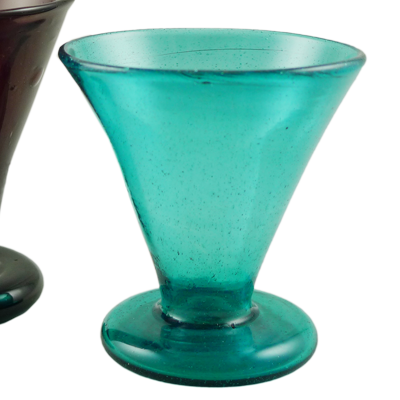 Pair Art Deco free blow wine goblets