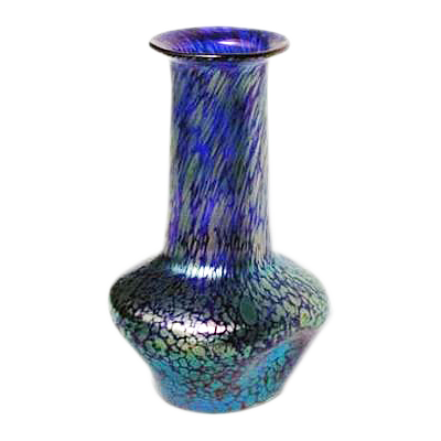 Loetz blue irridescent "papilo" glass vase