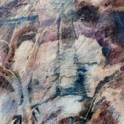 Minature abstract painting of a rock face