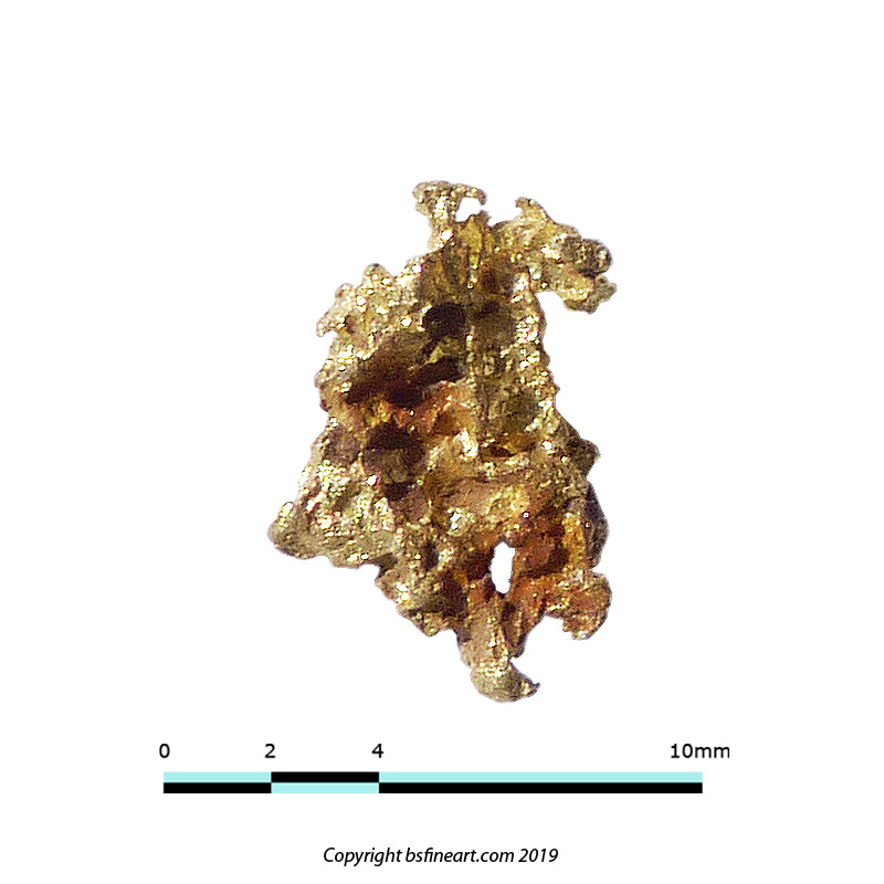 0.46 gm gold nugget from the Honey Camp Goldfield Issano Mazaruni District, Guyana