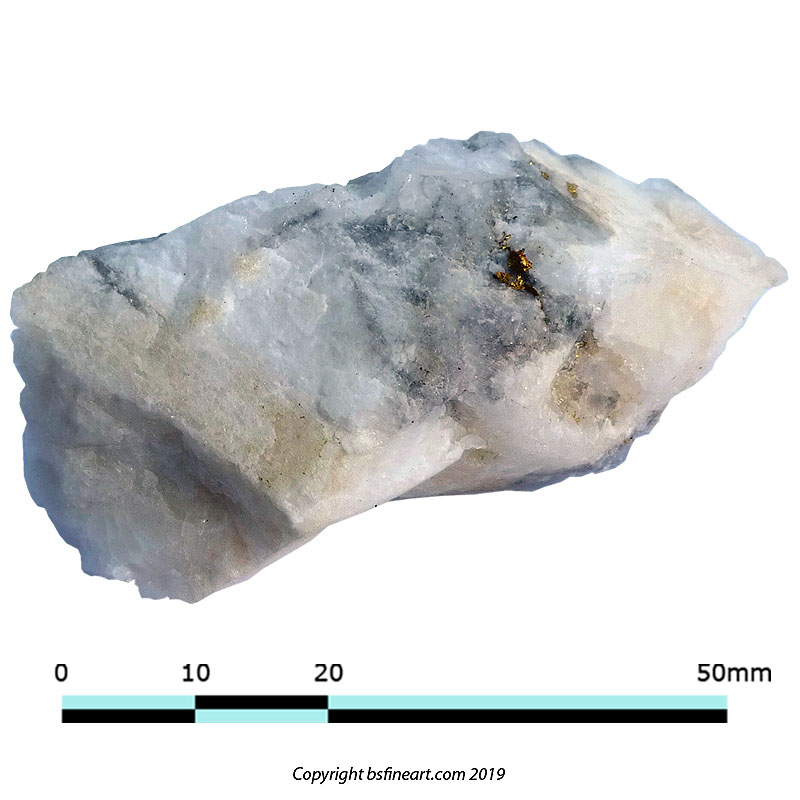 Gold in quartz vein from the Hick's Gold Mine, Issano Mazaruni District, Guyana