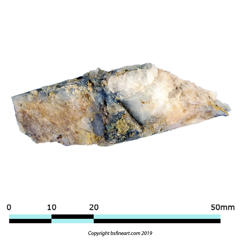 Gold in quartz vein from the Hick's Gold Mine, Issano Mazaruni District, Guyana