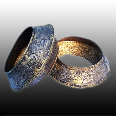 Pair of Minangkabau silver bangles