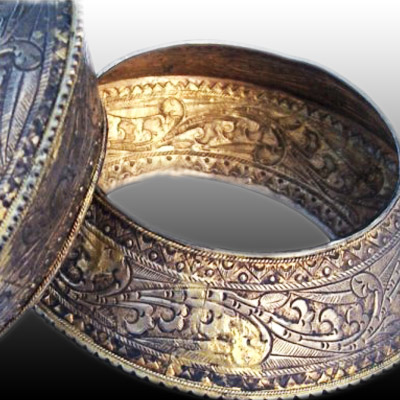 Pair of Minangkabau silver bangles