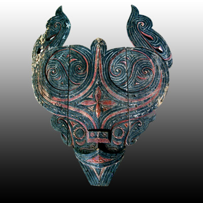 Batak Toba house ornament in the form of a buffalo head