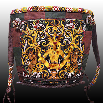 Dayak beaded baby carry