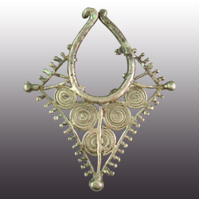 Silver earring or Kavata from the Tetum people of East Timor