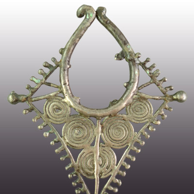 Silver earring or Kavata from the Tetum people of East Timor