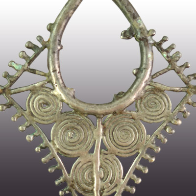 Silver earring or Kavata from the Tetum people of East Timor