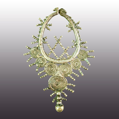 Silver earring or Kavata from the Tetum people of East Timor