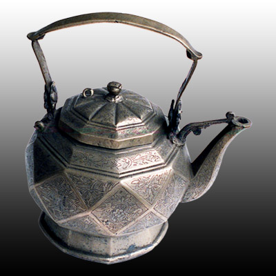 Minangkabau brass kettle of unusual octagonal form