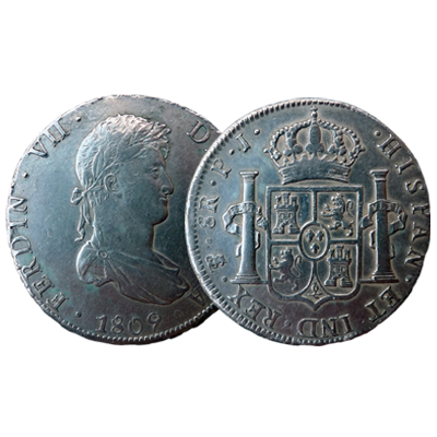 Spanish Colonial 8 Reales silver coin dated 1809