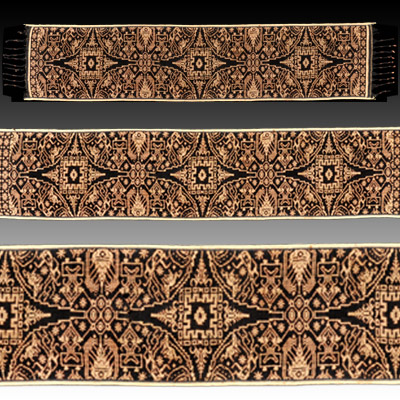 Bali double ikat ceremonial shoulder cloth (Kamben Geringing)