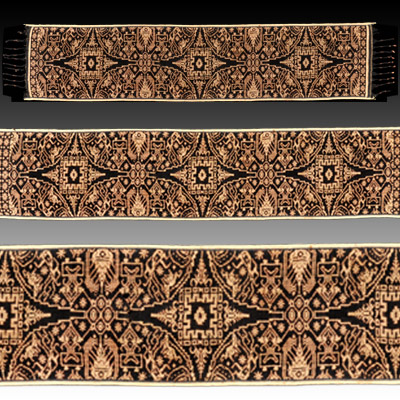 Bali double ikat ceremonial shoulder cloth (Kamben Geringing)