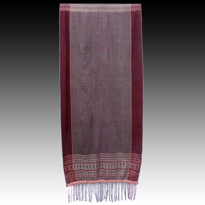 Sumatra Batak ceremonial warp ikat shoulder cloth (Ulos Ragi Hotang)