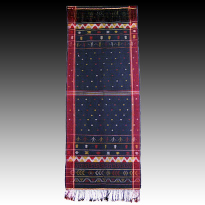 Sumatra Batak warp ikat shoulder cloth (Ulos Sadum)