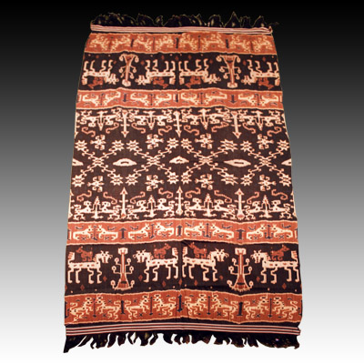 East Sumba mans warp ikat shoulder or hip cloth (Hinggi)