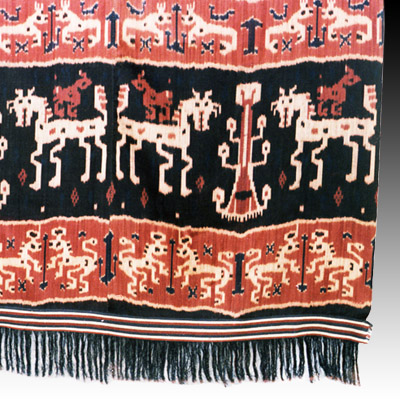 East Sumba mans warp ikat shoulder or hip cloth (Hinggi)