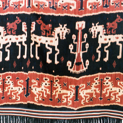 East Sumba mans warp ikat shoulder or hip cloth (Hinggi)