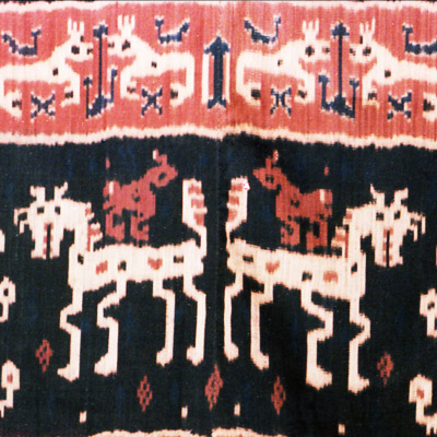 East Sumba mans warp ikat shoulder or hip cloth (Hinggi)