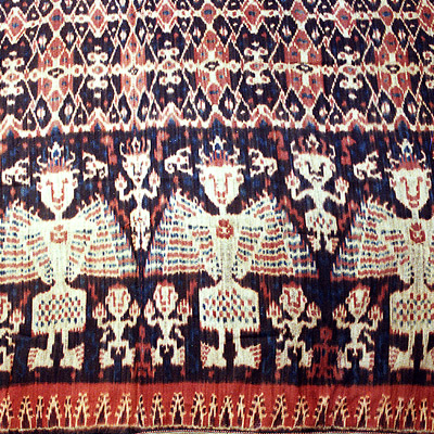 East Sumba mans warp ikat shoulder or hip cloth (Hinggi)