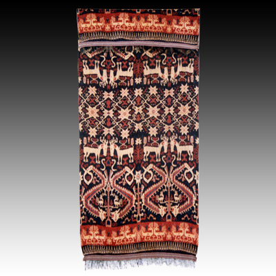 East Sumba mans warp ikat shoulder or hip cloth (Hinggi)