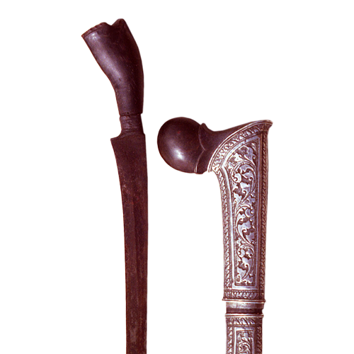 Achenese dagger or Badek with floral silver sheath