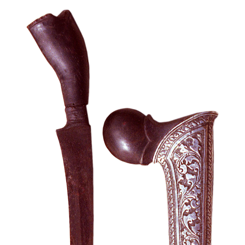 Achenese dagger or Badek with floral silver sheath