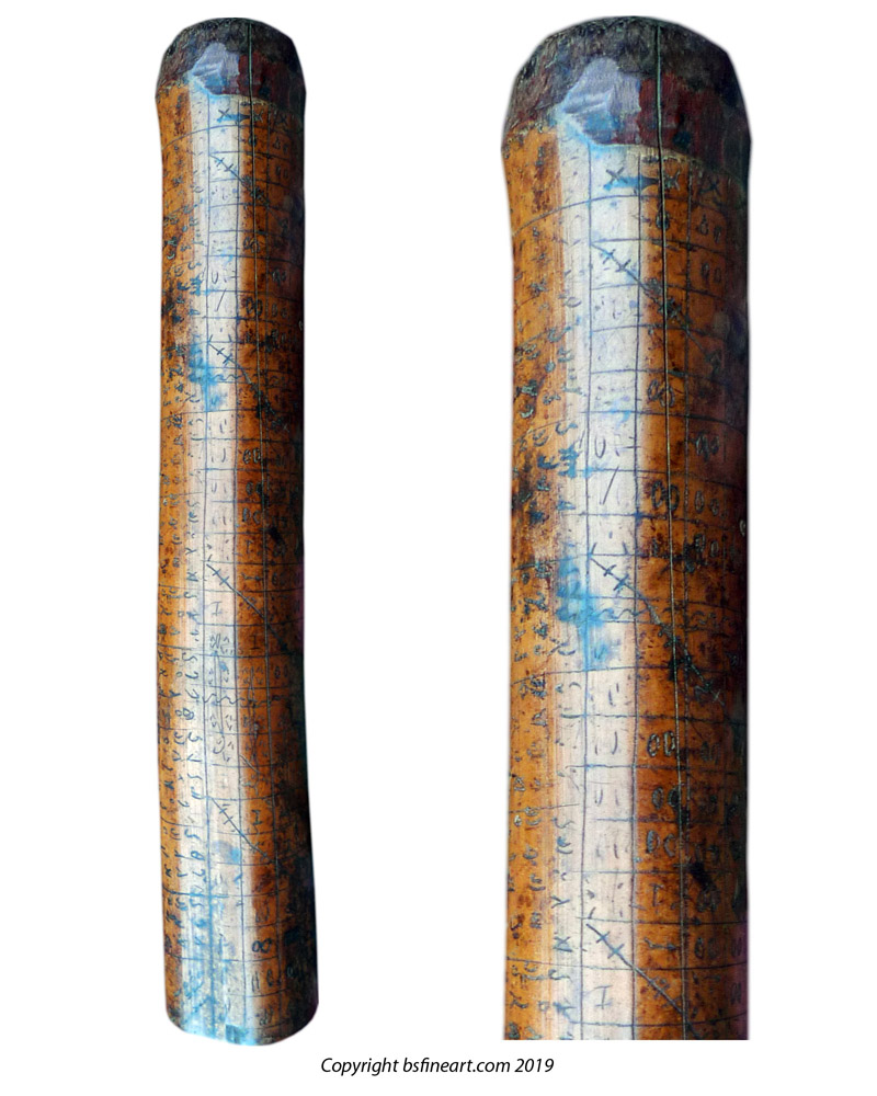 Batak Karo calendar (Porhalaan) scribed on a segment of bamboo