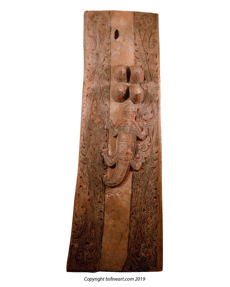 Batak Toba granery door with tree, lizard and 4 breasts