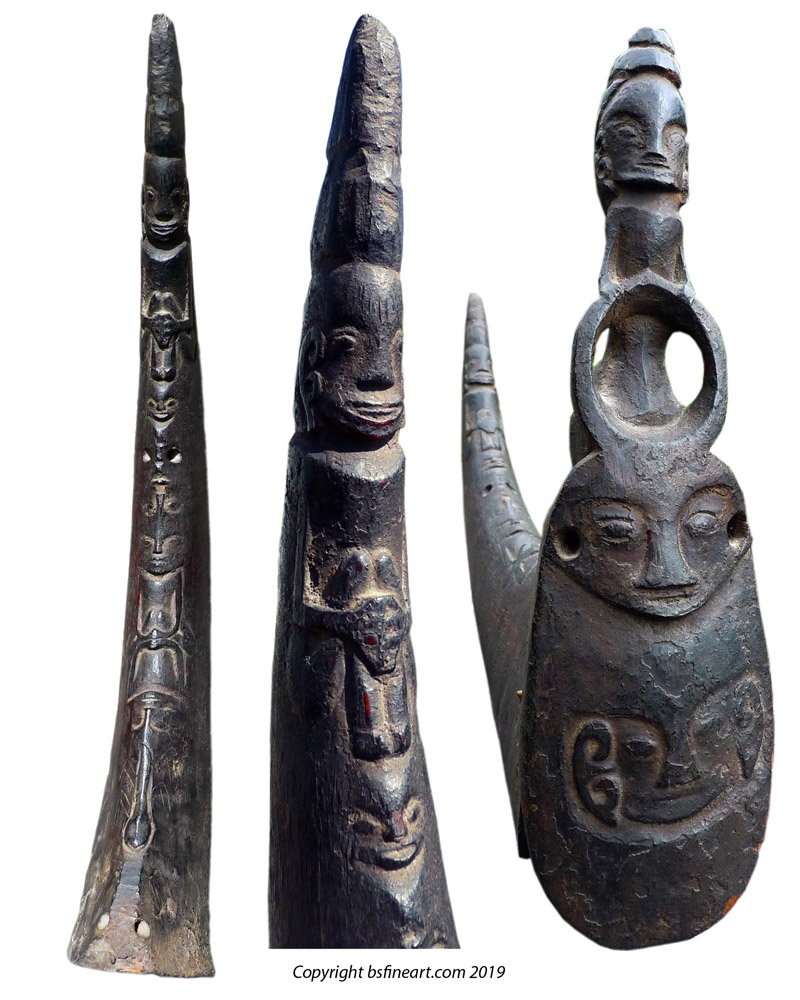 Carved buffalo horn and stopper used to carry medicine, magic substance or pupuk (a Naga Morsarang or Sahan)