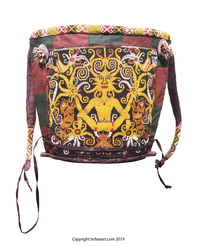 Dayak beaded baby carry