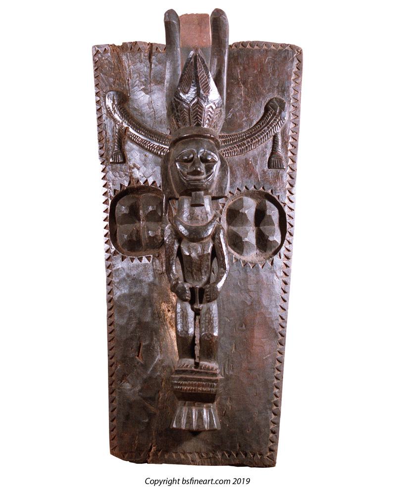 Nias Island wood door panel with ancestor figure