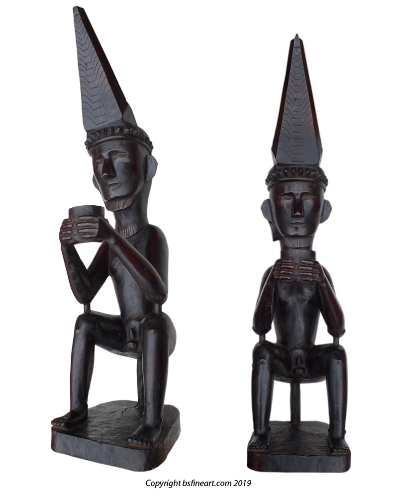 Nias wooden male ancestor figure or Adu Zatua