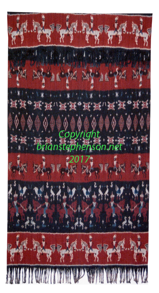 East Sumba man’s warp ikat shoulder or hip cloth (Hinggi Kaliuda)