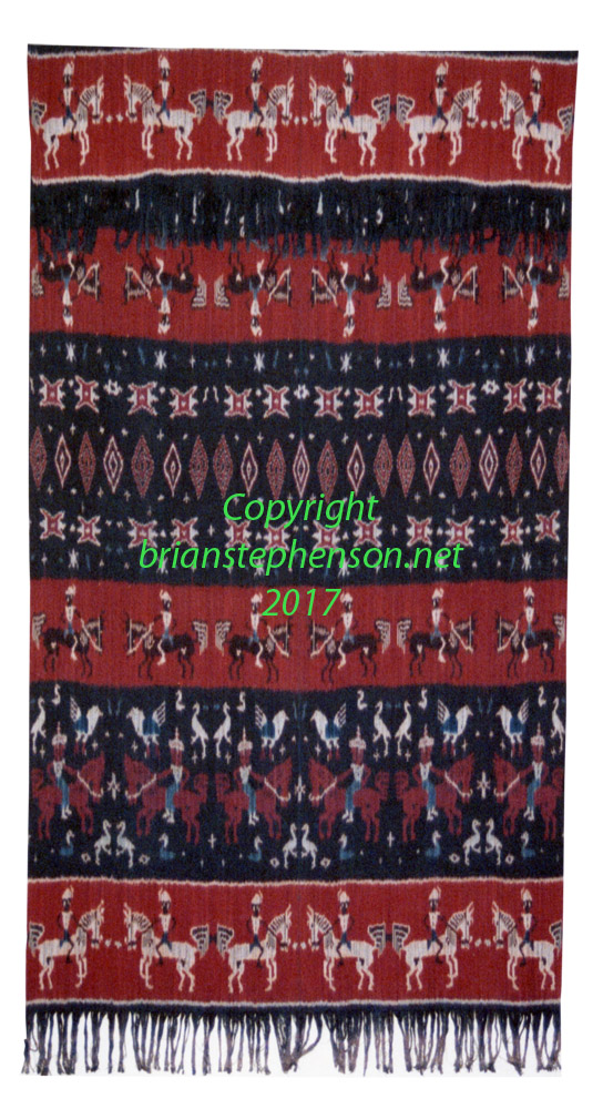 East Sumba mans warp ikat shoulder or hip cloth (Hinggi Kaliuda)