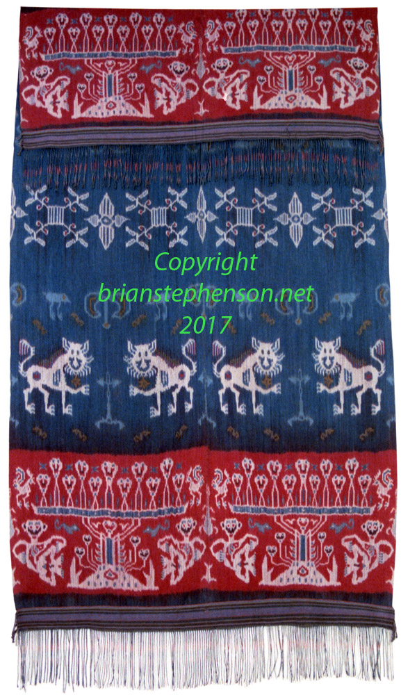 East Sumba mans warp ikat shoulder or hip cloth (Hinggi)